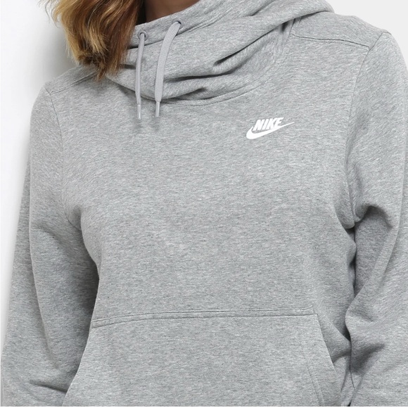 Nike Grey Funnel Neck Hoodie - Picture 1 of 3